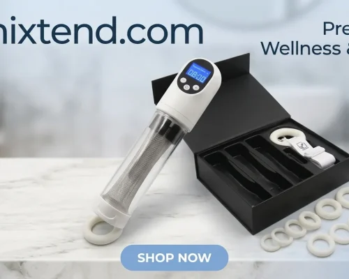 penisstrecker​ Set von PeniXtend mit Traktionsring, Haltegurt, Silikonringen und elektrischer Vakuumpumpe in Geschenkbox